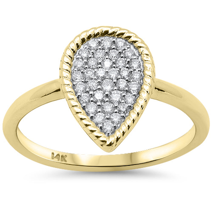 SPECIAL! .19ct G SI 14K Yellow Gold Pear Shape Diamond Ring Size 6.5