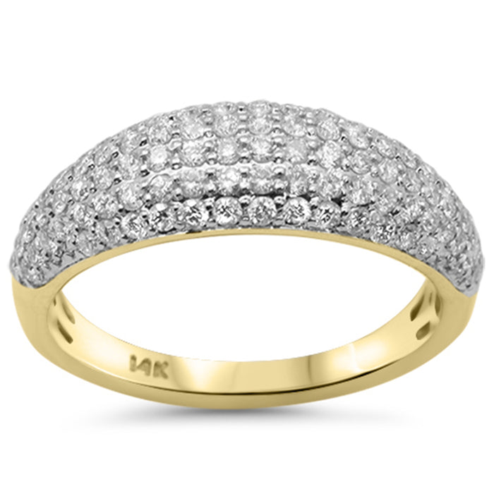 SPECIAL! .72ct G SI 14K Yellow Gold Round Pave Diamond Band Ring Size 6.5