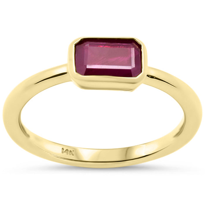 SPECIAL! 1.03ct G SI 14K Yellow Gold Bezel Set Ruby Gemstone Ring Size 6.5