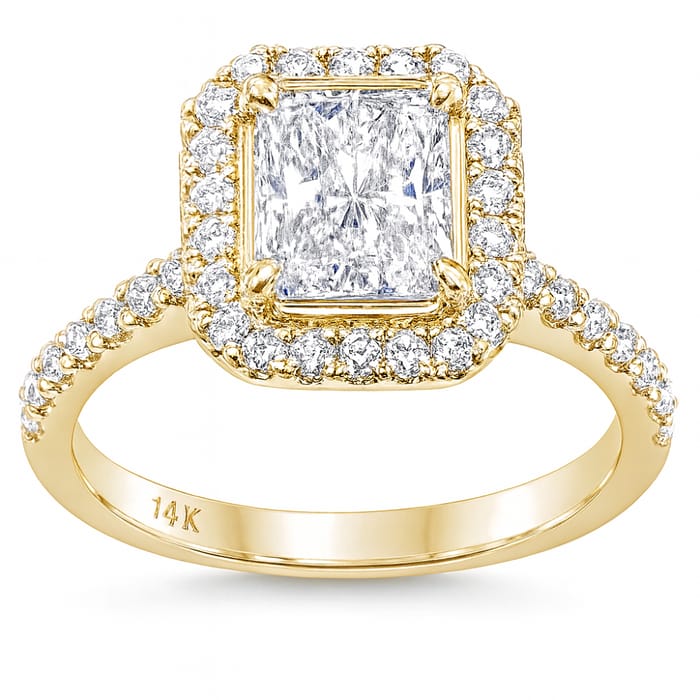 SPECIAL! 1.42ct G SI 14K Yellow Gold Diamond Radiant Diamond Engagement Ring Size 6.5