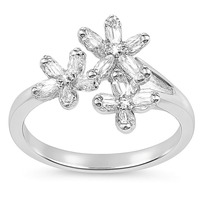 SPECIAL! .26ct G SI 14K White Gold Diamond Flower Diamond Ring Size 6.5