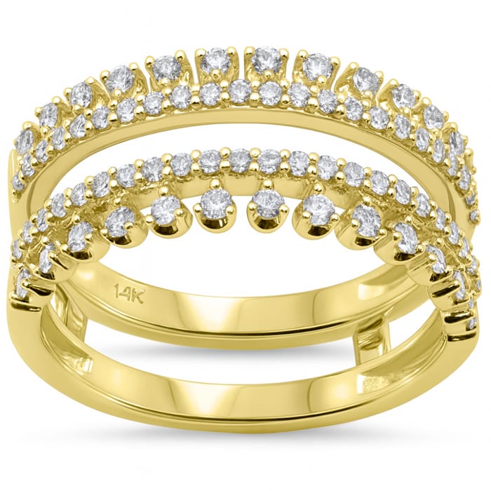 SPECIAL! .49ct G SI 14kt Yellow Gold Diamond Crown style Ring guard Ring Size 6.5