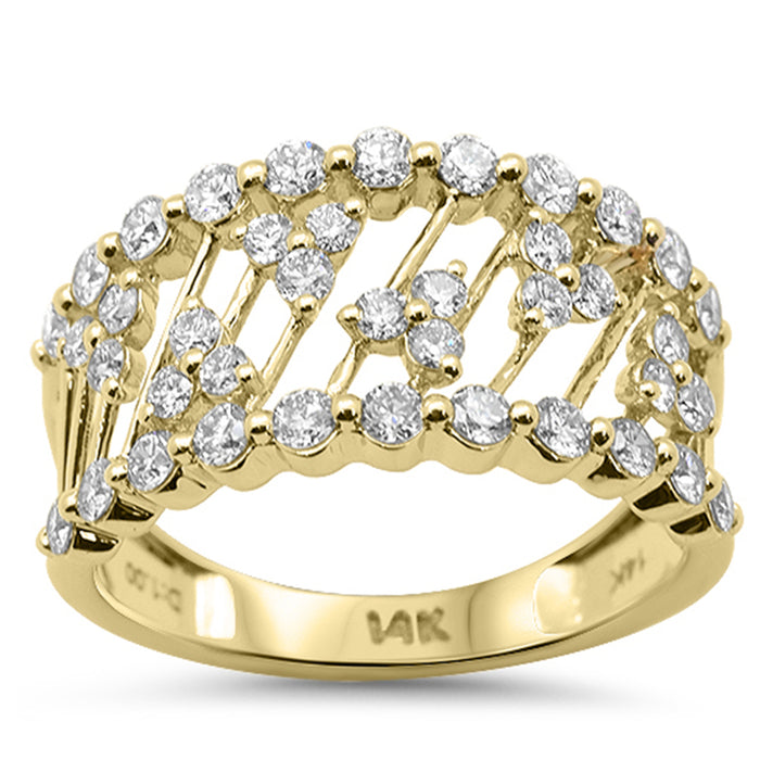 SPECIAL! .96ct G SI 14kt Yellow Gold Modern Round Diamond Band Ring Size 6.5