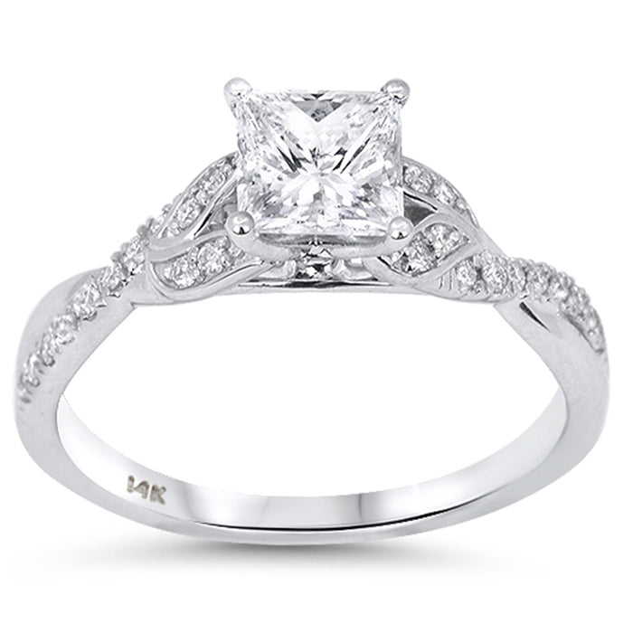 SPECIAL! 1.04ct G SI 14kt White Gold Diamond Princess Cut ring Size 6.5