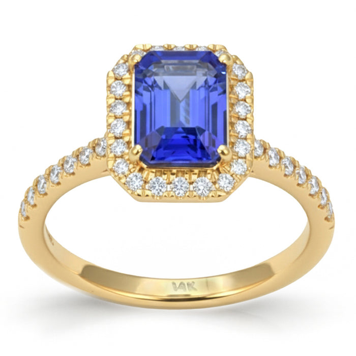 SPECIAL! 1.84ct G SI 14kt Yellow Gold Tanzanite & Diamond Ring Size 6.5