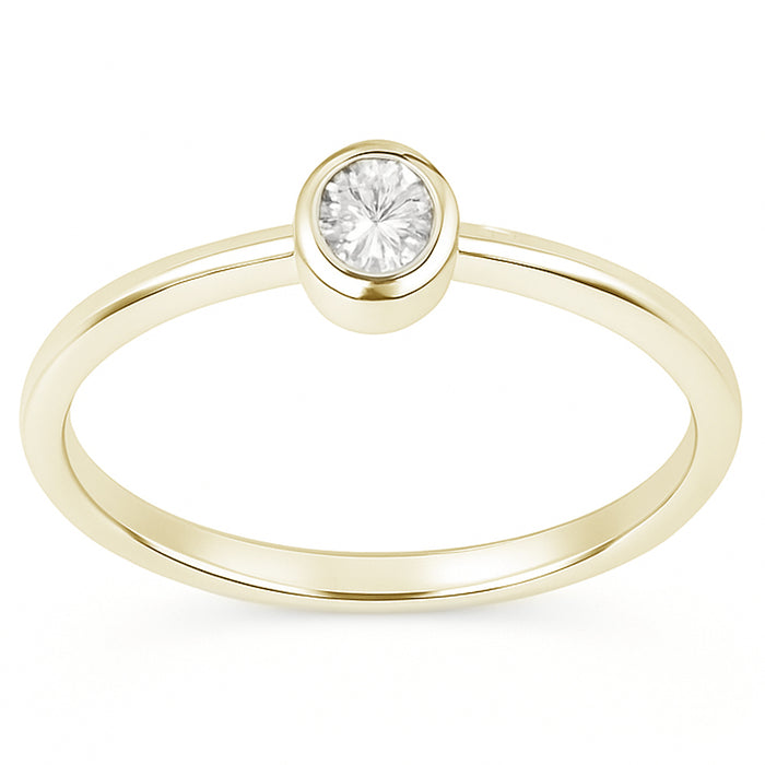 SPECIAL! .19ct G SI 14kt Yellow Gold Bezel Set Oval Diamond Solitaire Ring Size 6.5