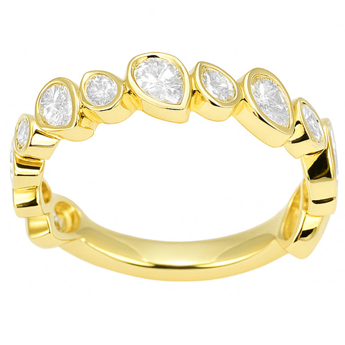 SPECIAL! 1.09ct G SI 14kt Yellow Gold Diamond Bezel Set B& Ring Size 7