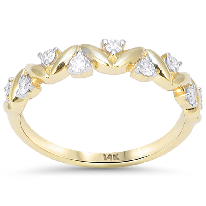 SPECIAL! .25ct G SI 14kt Yellow Gold Round Diamond Modern Band Ring Size 6.5