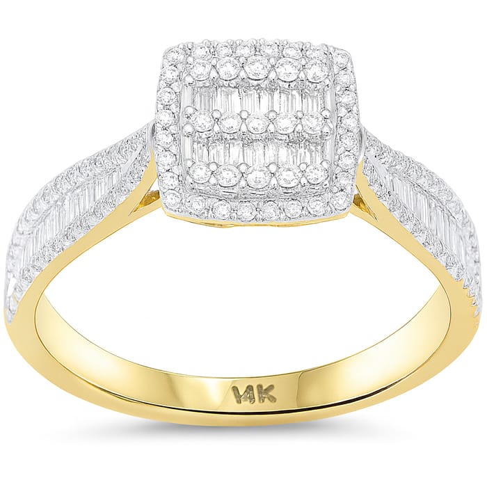 SPECIAL! .58ct G SI 14kt Yellow Gold Square Shape Diamond Modern Ring Size 6.5