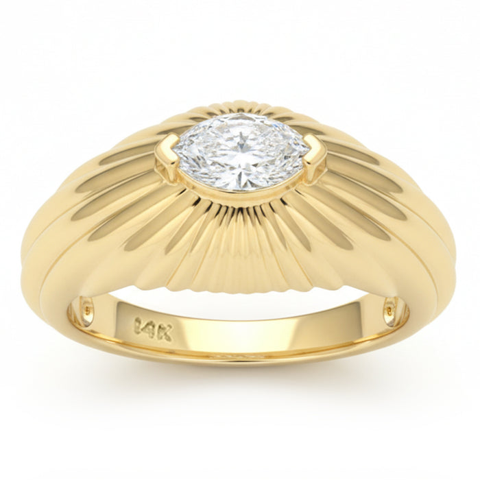 SPECIAL! .42ct G SI 14kt Yellow Gold Marquise Cut Diamond Modern Band Ring Size 6.5