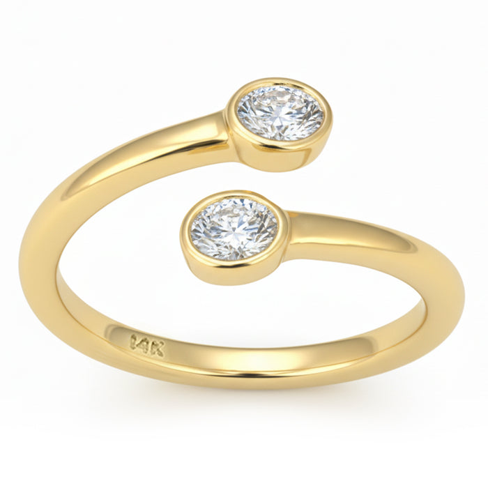 SPECIAL! .34ct G SI 14kt Yellow Gold Oval Diamond Wrap Around Bezel set Ring Size 7