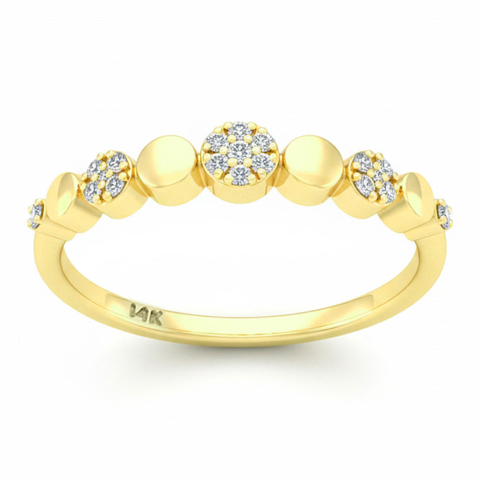 .10ct G SI 14kt Yellow Gold Round Diamond Band Ring Size 6.5