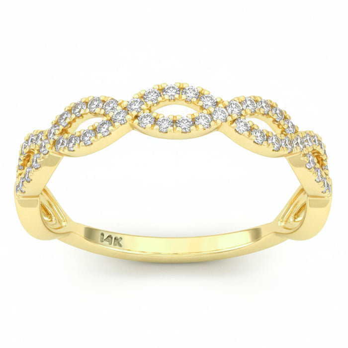SPECIAL! .30ct G SI 14kt Yellow Gold Diamond Infinity Link Band Ring Size 6.5