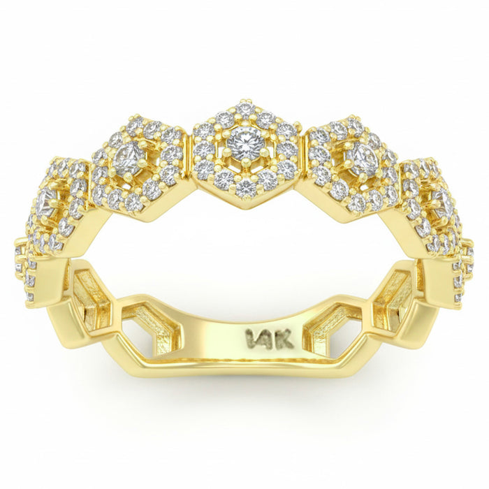 SPECIAL! .56ct G SI 14kt Yellow Gold Geometric Shape Diamond Band Ring Size 6.5
