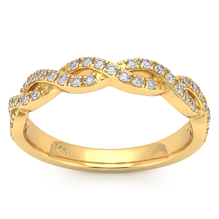 SPECIAL! .33ct G SI 14kt Yellow Gold Diamond Infinity Band Ring Size 6.5