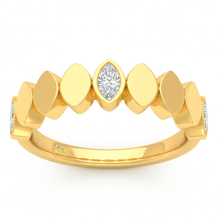 SPECIAL! .33ct G SI 14kt Yellow Gold Diamond Bezel Set Band Ring Size 6.5