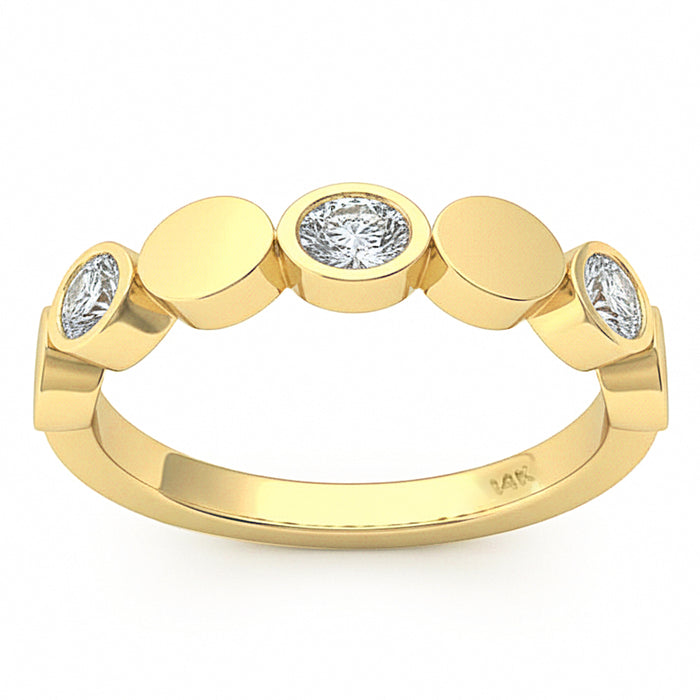 SPECIAL! .33ct G SI 14kt Yellow Gold Diamond Bezel Set Band Ring Size 7
