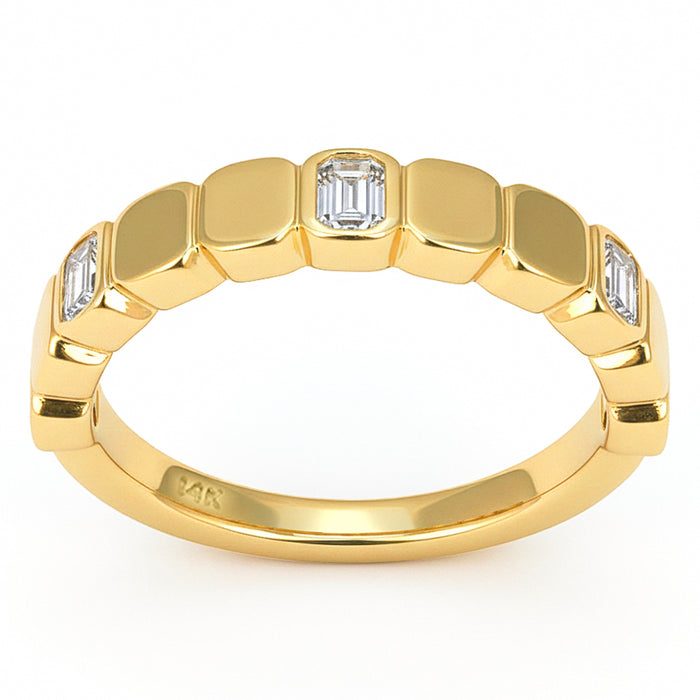 SPECIAL! .34ct G SI 14kt Yellow Gold Diamond Bezel Set Band Ring Size 6.5