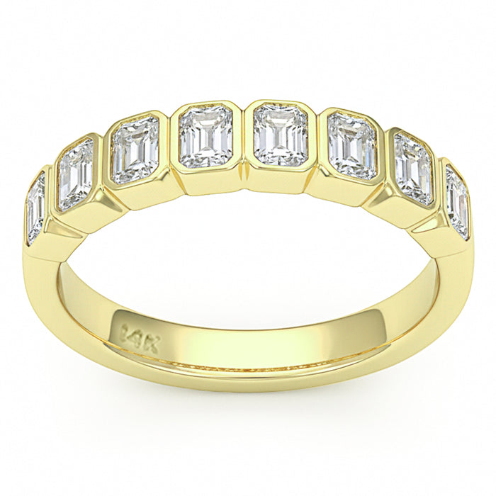 SPECIAL! 1.07ct G SI 14kt Yellow Gold Diamond Bezel Set Eternity Band Ring Size 7