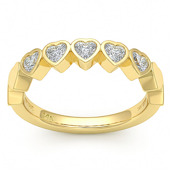 SPECIAL! .48ct G SI 14kt Yellow Gold Diamond Bezel Set Band Ring Size 6.5