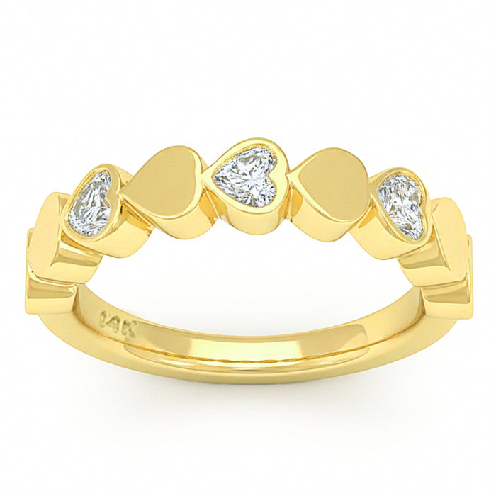 SPECIAL! .37ct G SI 14kt Yellow Gold Diamond Bezel Set Band Ring Size 6.5