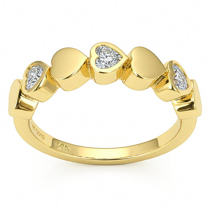 SPECIAL! .41ct G SI 14kt Yellow Gold Diamond Bezel Set Band Ring Size 6.5