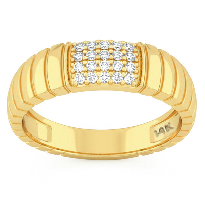 SPECIAL! .18ct G SI 14kt Yellow Gold Round Diamond Band Ring Size 6.5
