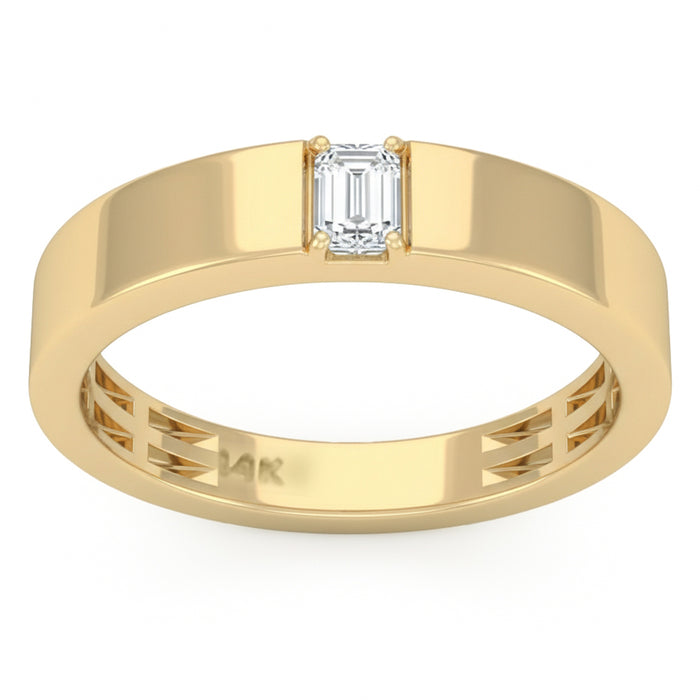 SPECIAL! .33ct G SI 14kt Yellow Gold Diamond Solitaire Men's Wedding Band Ring Size 10