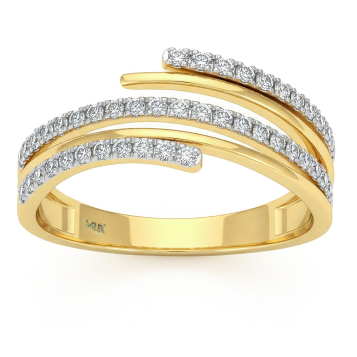 SPECIAL! .33ct G SI 14kt Yellow Gold Diamond Wrap Around Ring Size 6.5