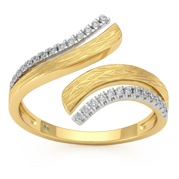 SPECIAL! .16ct G SI 14kt Yellow Gold Modern Diamond Wrap Ring Size 6.5