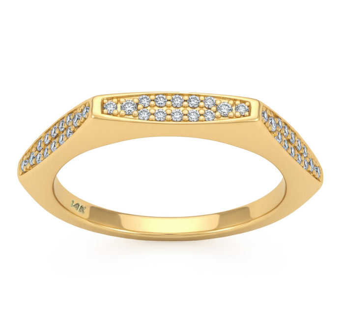 SPECIAL! .19ct G SI 14kt Yellow Gold Diamond Modern Band Ring Size 6.5
