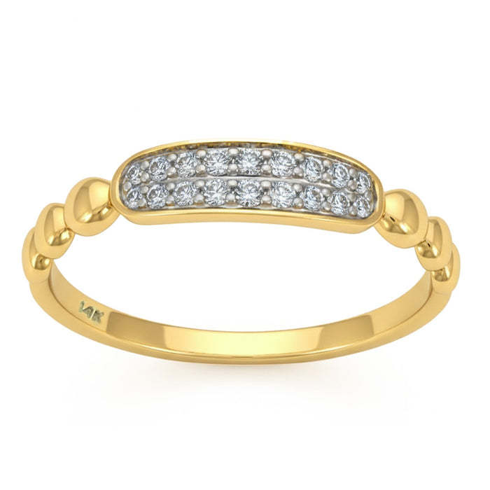 SPECIAL! .14ct G SI 14kt Yellow Gold Round Diamond Modern Band Ring Size 6.5