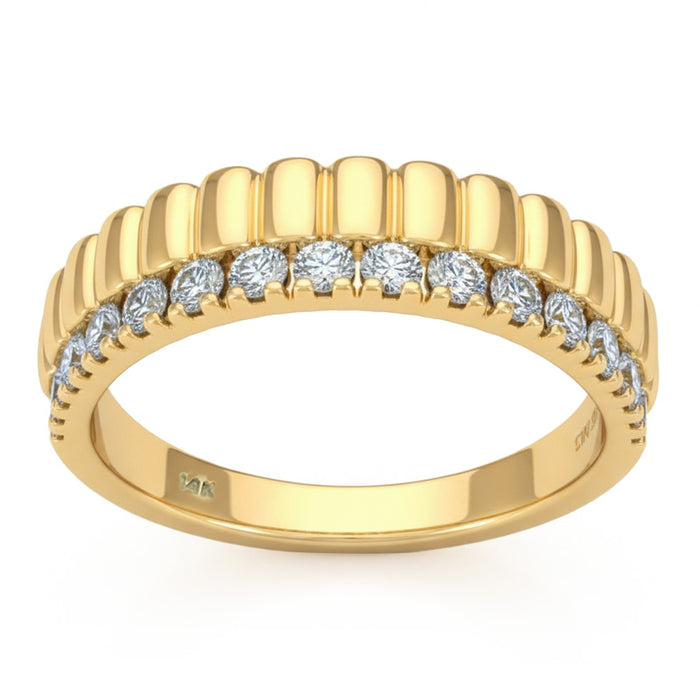 SPECIAL! .51ct G SI 14kt Yellow Gold Fluted Diamond Band Ring Size 6.5
