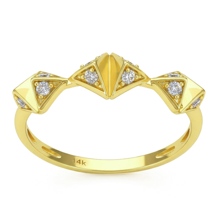 SPECIAL! .16ct G SI 14kt Yellow Gold Diamond Modern Band Ring Size 6.5