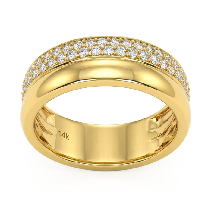 SPECIAL! .48ct G SI 14kt Yellow Gold Diamond Modern Double Band Ring Size 6.5