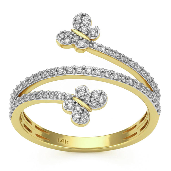 SPECIAL! .31ct G SI 14kt Yellow Gold Diamond Butterfly Ring Size 6.5