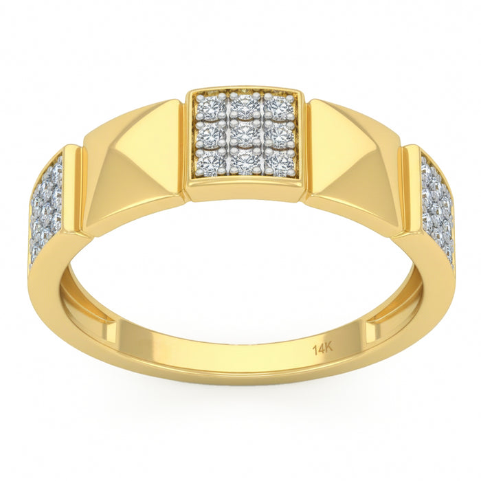 SPECIAL! .24ct G SI 14kt Yellow Gold Spike Modern Diamond Band Ring Size 6.5