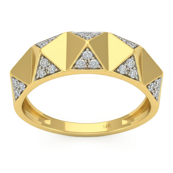 SPECIAL! .24ct G SI 14kt Yellow Gold Diamond Spike Modern Band Ring Size 6.5