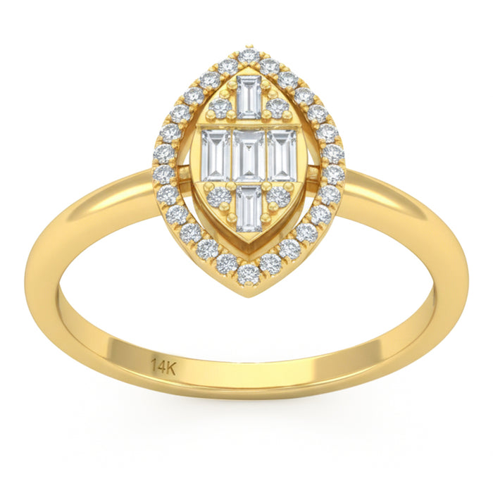 SPECIAL! .29ct G SI 14kt Yellow Gold Marquise Shape Diamond Engagement Ring Size 6.5