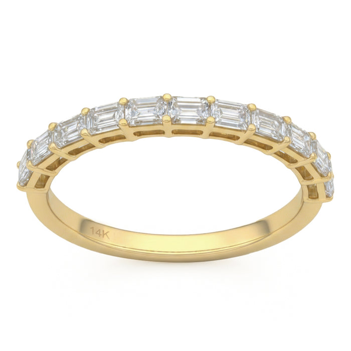SPECIAL! .77ct G SI 14kt Yellow Gold Baguette Diamond Band Ring Size 6.5