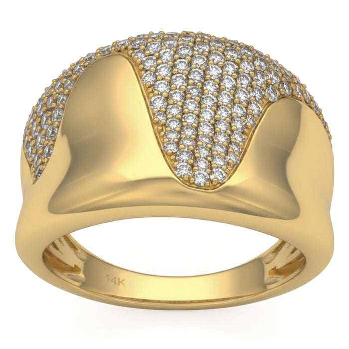 SPECIAL! .72ct G SI 14kt Yellow Gold Modern Diamond Band Ring Size 6.5
