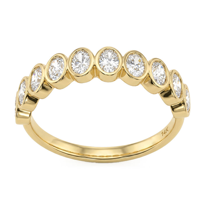 SPECIAL! .71ct G SI 14kt Yellow Gold Oval Cut Diamond Bezel Set Ring Size 6.5