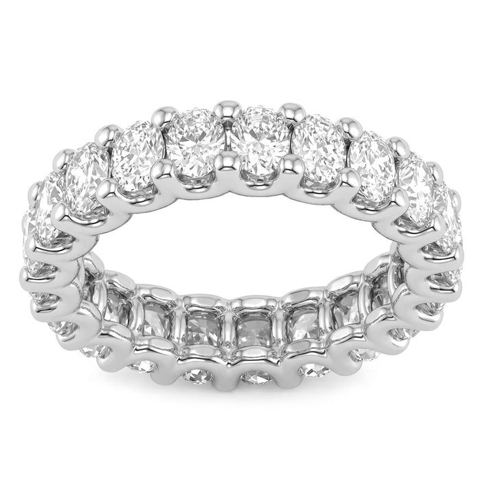 SPECIAL! 3.60ct G SI 14kt White Gold Oval Cut Diamond Eternity Ring Size 6.5