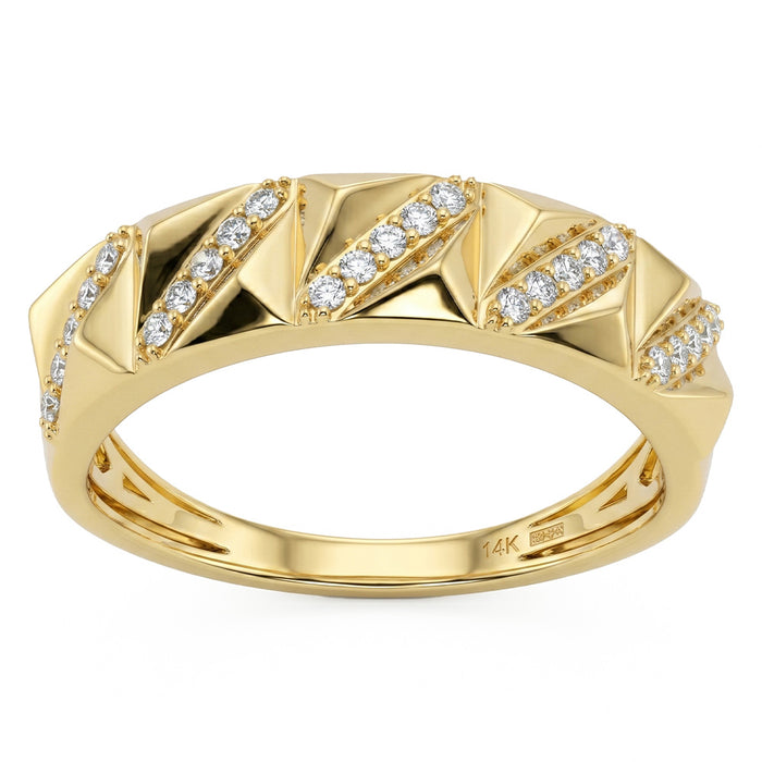 SPECIAL! .15ct G SI 14kt Yellow Gold Diamond Modern Band Ring Size 6.5