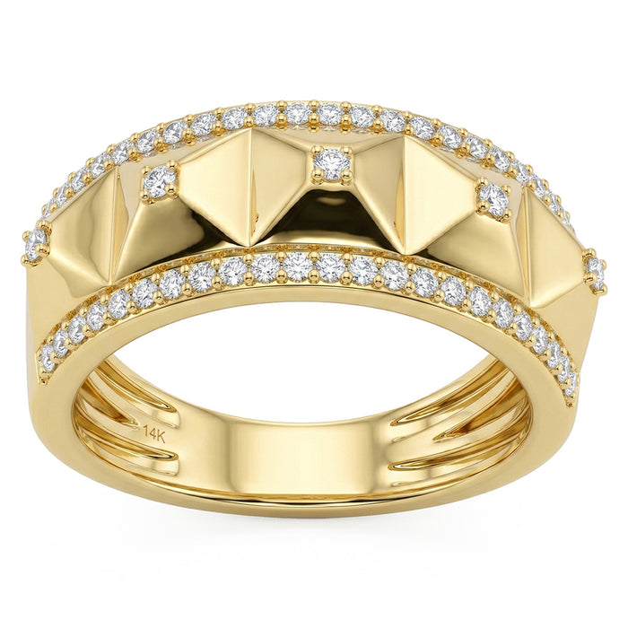 SPECIAL! .28ct G SI 14kt Yellow Gold Diamond Modern Band Ring Size 6.5