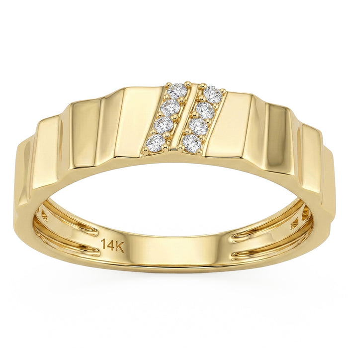 SPECIAL! .07ct G SI 14kt Yellow Gold Diamond Modern Band Ring Size 6.5