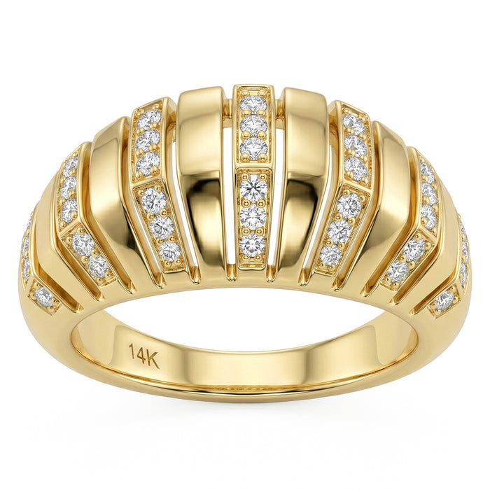 SPECIAL! .37ct G SI 14kt Yellow Gold Diamond Modern Band Ring Size 6.5