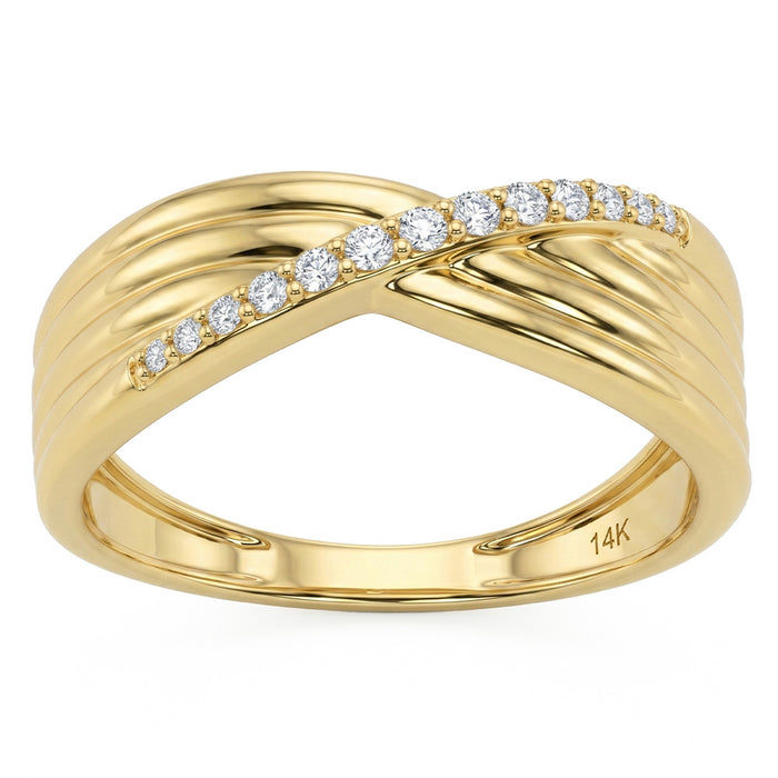 SPECIAL! .09ct G SI 14kt Yellow Gold Diamond Modern Band Ring Size 6.5