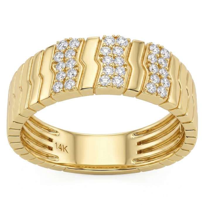 SPECIAL! .21ct G SI 14kt Yellow Gold Diamond Modern Band Ring Size 6.5