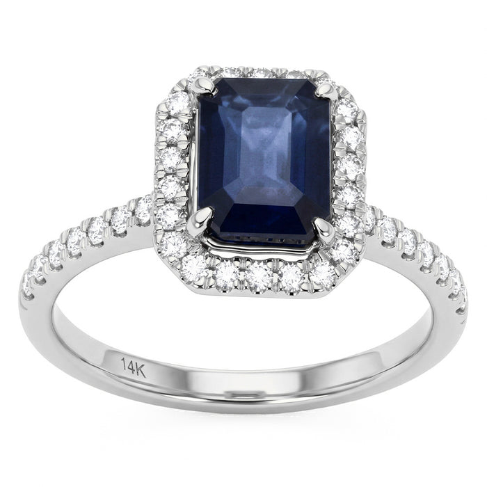 SPECIAL! 2.44ct G SI 14kt Yellow Gold Diamond & Blue Sapphire Gemstone Ring Size 6.5